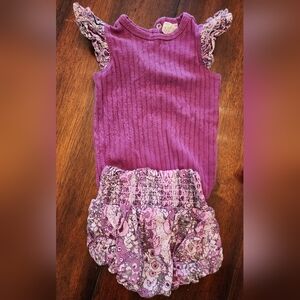 Kate Quinn Violet Hollyhocks ruffle top and bloomers